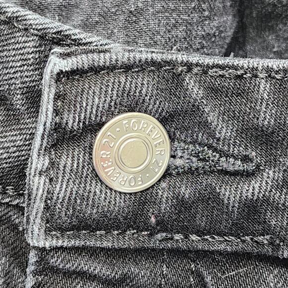 Forever 21 Jeans Womens 28 Black Seam Bleached Fade Stripe High Rise Straight - Picture 2 of 12